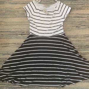 NWT Black and White Striped Dress